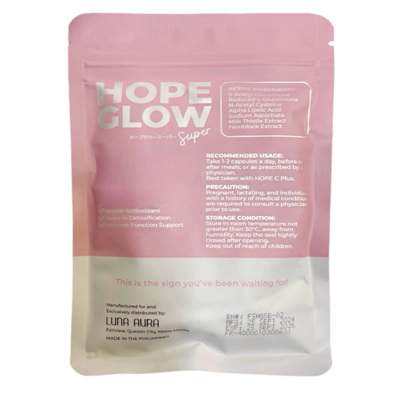 Glowing Skin Super Combo: Luna Aura Hope Glow Super 700mg & Hope C