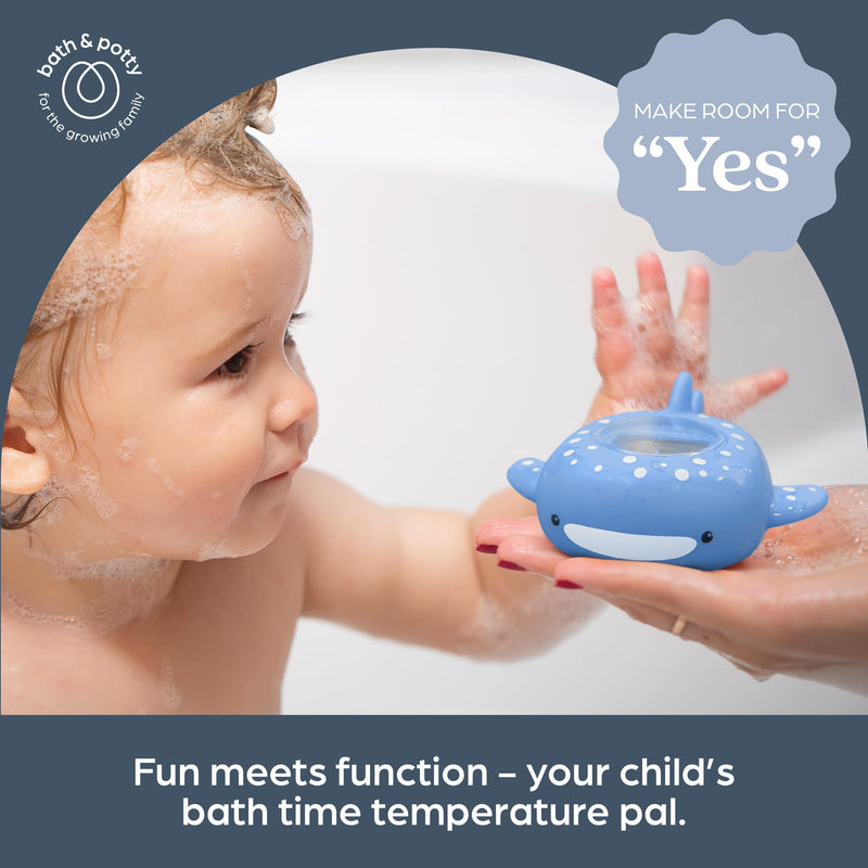 Dreambaby Whale Shark USB Rechargeable Baby Bath Thermometer - Instant Read, Digital Room and Baby Bathtub Water Fun Floating Toy - Newborn Must-Have - BeesActive Australia
