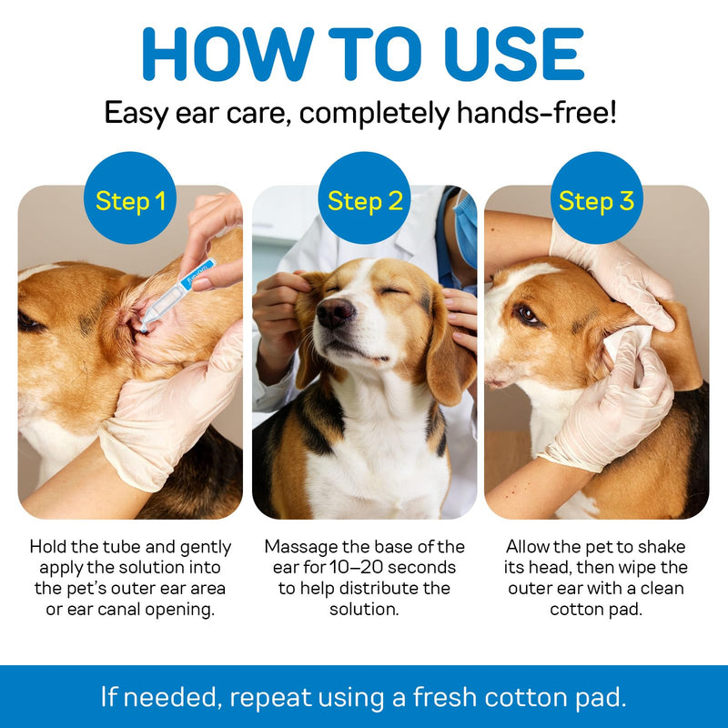 Ear Drops for Dogs - Cat Ear Drops with Botanical Extracts & Nano Silver | Dog Ear Drops for Gentle Cleansing & Soothing of the Ear Area | Gentle Otic Rinse for Dogs & Cats - 1.5ml*10 (1) (White) White
