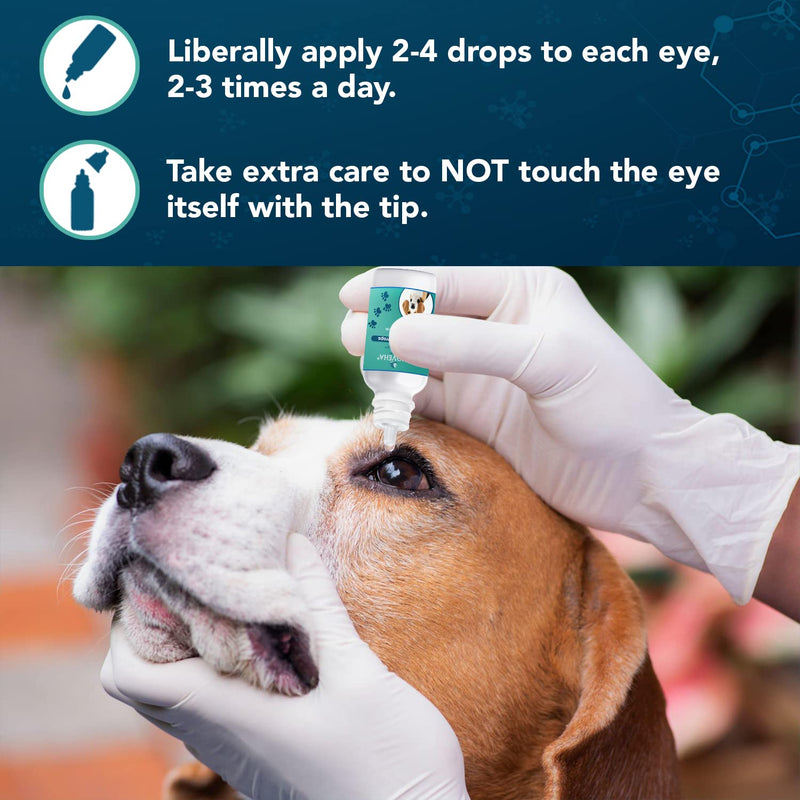 NOVEHA HydraPet™ Pink Eye Drops for Dogs & Cats | Lubricating Artificial Tears with 2% Sodium Chloride, Relieves Corneal Edema & Pets Dry Eye Syndrome, Irritated Animal Eyes - 10mL (Pack of 2) - PawsPlanet Australia