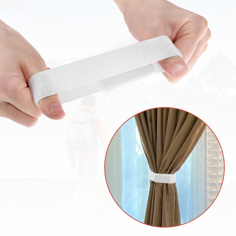 Boot Straps for Cowboy Boots - Cycling Safety Bind Pant Bands Use for Cycling & Jogging, & Camping - Adjustable Elastic Bike Ankle Leg Strap White 19.7 x 1IN