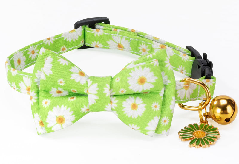 Breakaway Cat Collar with Cute Bow Tie Bell 2Pack Daisy Bee Cat Collar for Male Female Soft Cotton Kitty Kitten Collar Cute Cat Collar Ideal for Girl Cats Boy Male Cats Daisy & Bee - BeesActive Australia