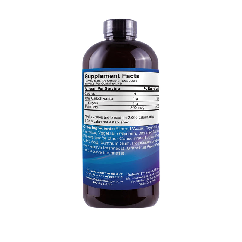 Liquid Folic Acid 800 MCG, 8 oz.