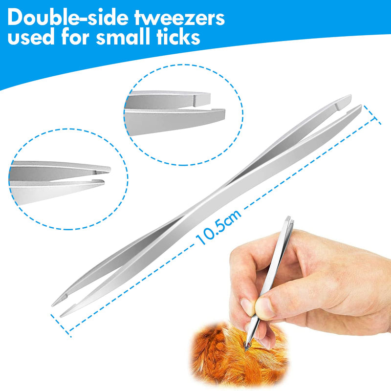 Dwenselijk tick tweezers and tick tweezers for humans, children, tick tweezers for dogs - 3 pieces metal tick tweezers. Reliable against ticks of any size - BeesActive Australia