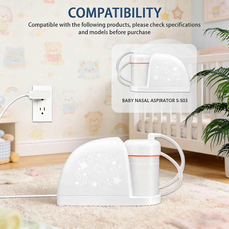Baby Power Adapter Charegr Compatible with Smile Nasal Aspirator S-503 / S-504 12V Replacement Battery Charging Cord