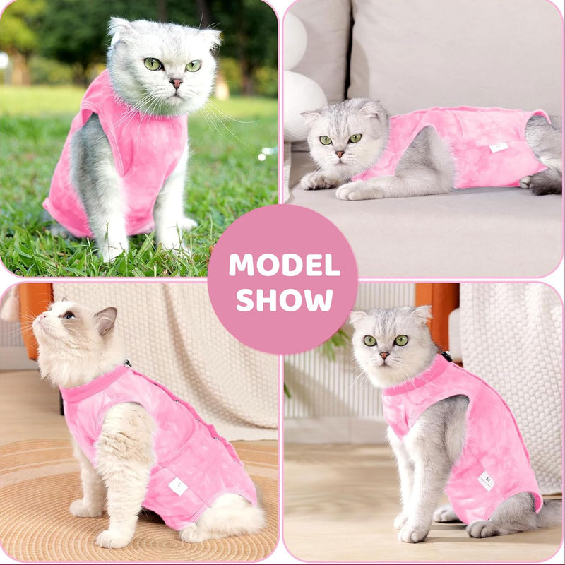 Mezrkuwr Cat Bodysuit After Surgery Castration for Cats Clothes Soft One-Piece Kitten Spay Collar Alternative Surgery Recovery Suits for Cats (M) M - BeesActive Australia