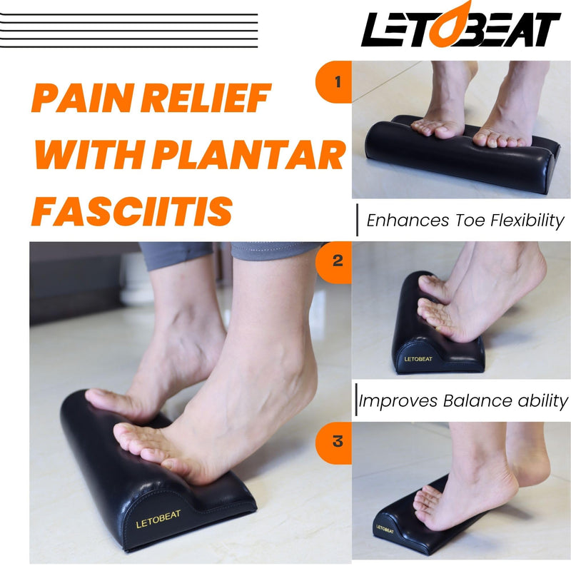 Plantar Fasciitis Foot Stretcher Pad - Anti-Slip Leather, Toe Stretcher for Plantar Fasciitis Pain Relief, Relieves Heel and Arch Support