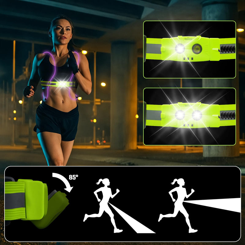LED Reflective Running Vest for Women and Men, Safety USB Rechargeable Reflective Gear for Night Runners, Bikers, and Walkers Green - BeesActive Australia