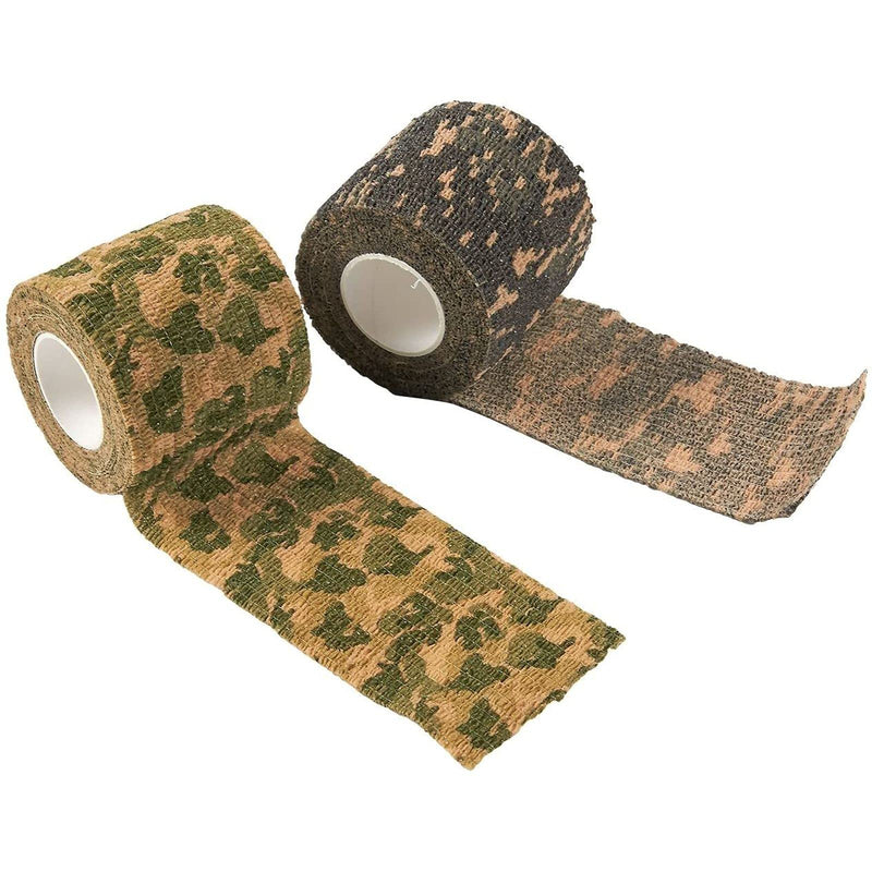 Juvale 12-Rolls Self Adhesive Bandage Wrap, Vet Tape - 2 in x 5 Yds Breathable, Elastic Cohesive Wrap Tape for Wrist, Swelling, Sports, Tattoo (Camo Designs)