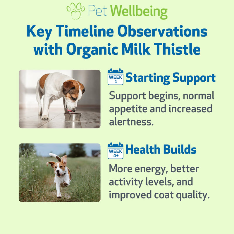 Pet Wellbeing Organic Milk Thistle & Organic Dandelion Root for Dogs - NASC Certified & Vet-Formulated Liver Support, Bile Flow, Digestive & Metabolic Wellness Bundle, Natural Bacon Flavor, 2 (2 oz)