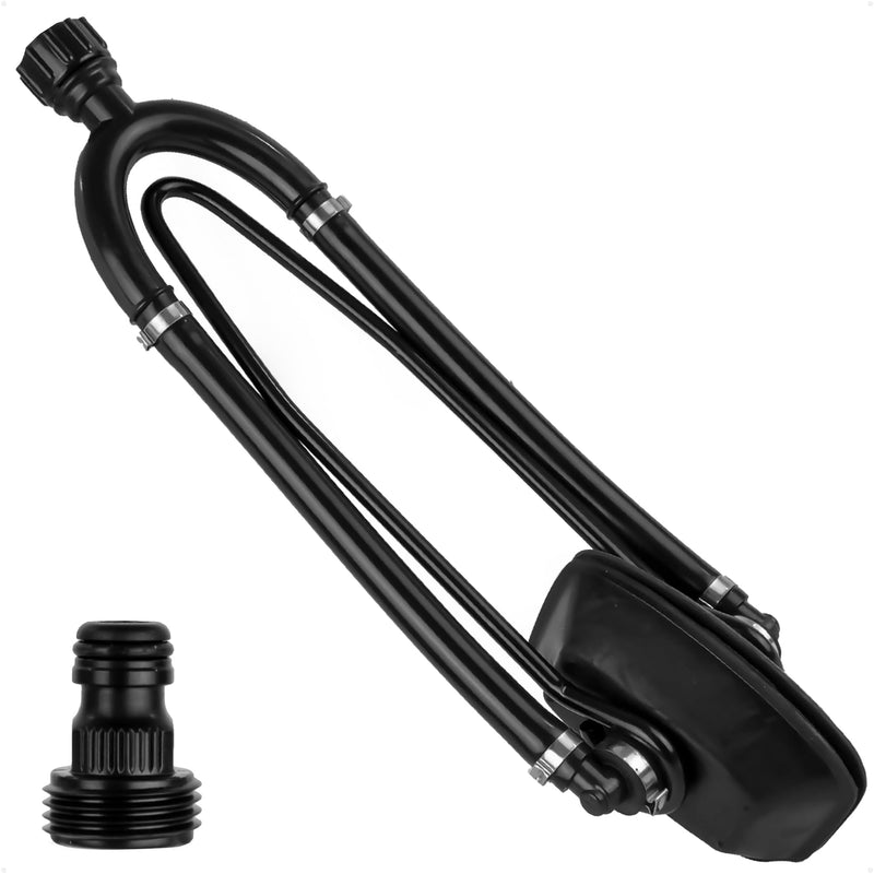 Five Oceans Outboard Motor Muffs, Boat Motor Flusher, Black PVC Marine Grade Muffs, Coated Steel Bracket, Includes Garden Hose Connector & Quick Connect Adapter Dual-Feed Rectangular Muffs - BeesActive Australia