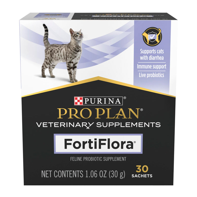 Purina Pro Plan Veterinary Supplements FortiFlora Cat Probiotic Supplement for Cats with Diarrhea 30 ct. Box (Pack of 2) 30 Count (Pack of 2)