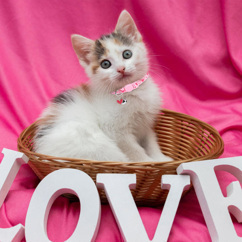 3 Pack Breakaway Cat Collars with Bell-Valentine's Day Cat Collar for Girl Boy Cats with Safety Buckle -St. Patrick's Day Easter Kitten Collar Adjustable 8"-12" for Kitty Puppy Small Pet Valentine's Day + Easter + St. Patrick's Day - BeesActive Australia