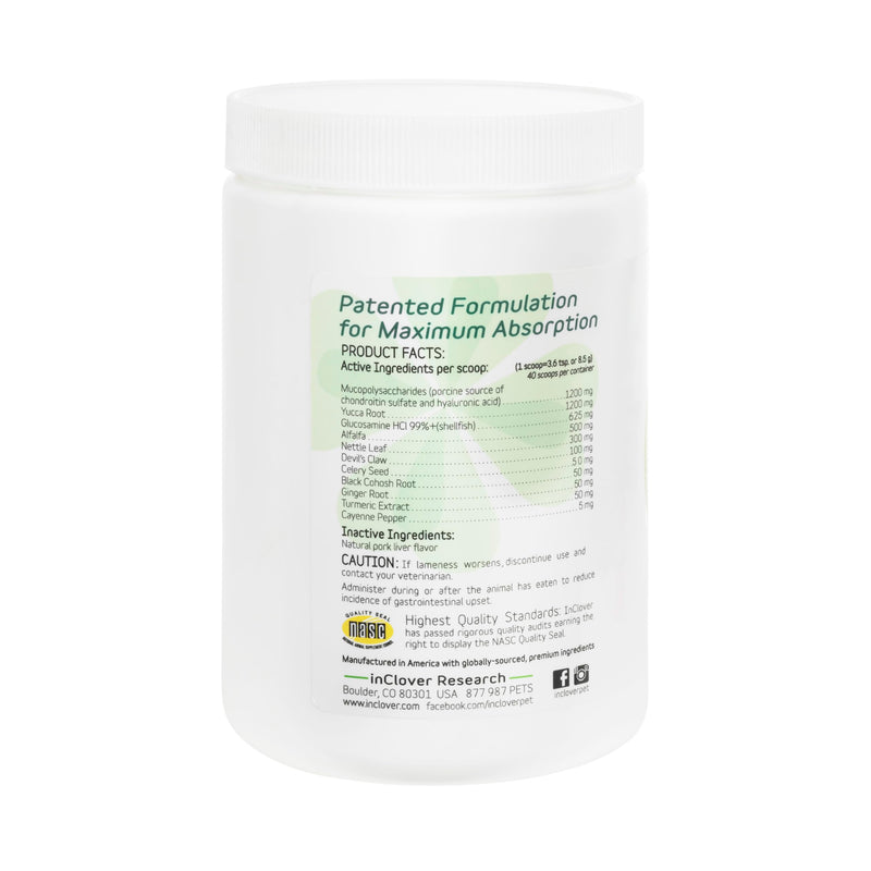 InClover Connectin Hip and Joint Supplement for Dogs. Combines Glucosamine, Chondroitin and Hyaluronic Acid with Herbs for Comfort and Mobility Powder 12oz. - BeesActive Australia