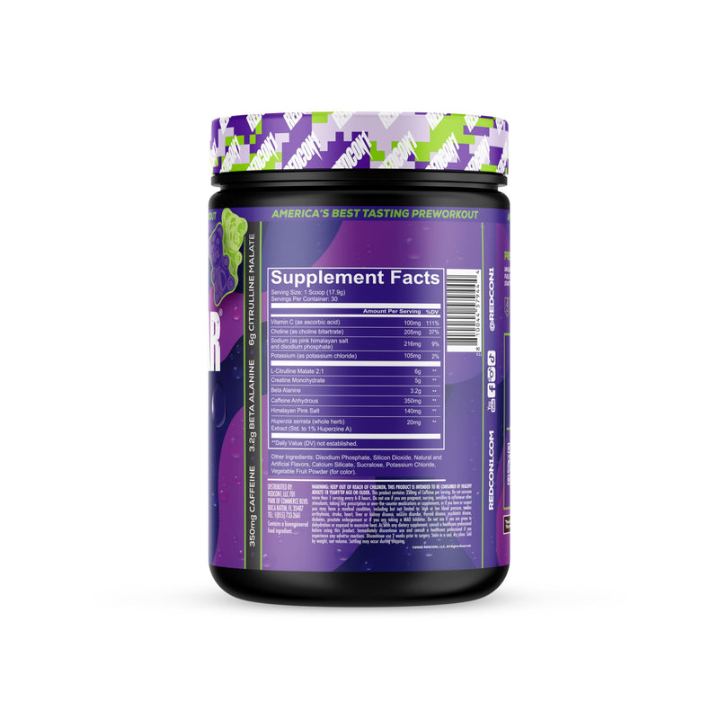 REDCON1 Total War Reloaded Pre Workout, Sour Gummy Bear - Creatine, Beta Alanine + L-Citrulline Malate Keto Friendly for Men & Women with 350mg of Caffeine - Fast Acting (30 Servings) NEW Sour Gummy Bear (Reloaded) - 30 Servings