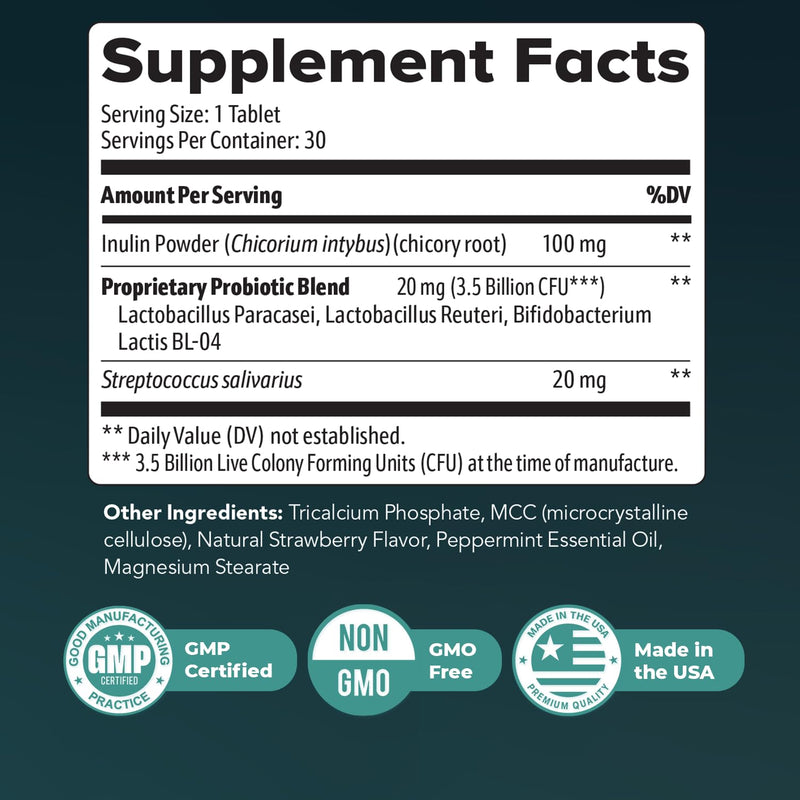 Synaptigen – Inulin & Probiotics 3.5B CFU Tabs – 30 Ct, 1 Month Supply | Inulin powder & probiotics 3.5 billion CFU | Non-GMO, Made in USA | Easy-to-swallow daily tablet 30 Count (Pack of 1)