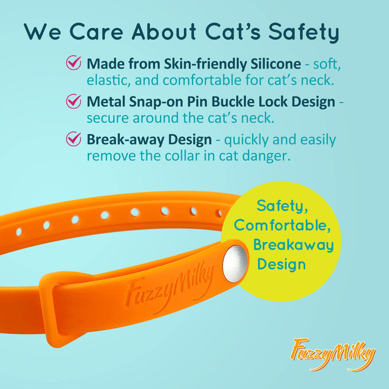 Calming Collar for Cats - Cat Calming Collar Infused with Synthetic Pheromones, Cat Pheromone Diffuser Necklace for Anxiety Relief, Travel, Keeping Quiet - 4 Weeks Supply Each Collar (Orange, 4P)