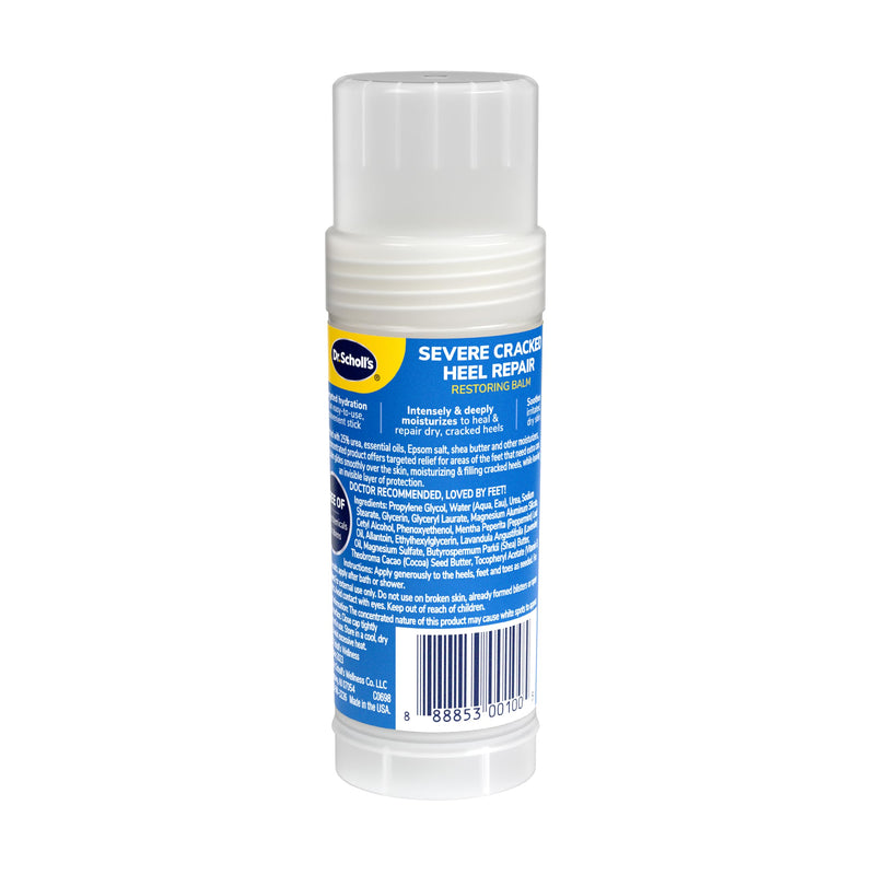 Dr. Scholl's Severe Cracked Heel Repair Restoring Balm 2.5oz, with 25% Urea for Dry, Cracked Feet, Heals and Moisturizes for Healthy Feet, Epsom Salt Soothes, Safe for Diabetics, 3-pack 1 Count (Pack of 3)