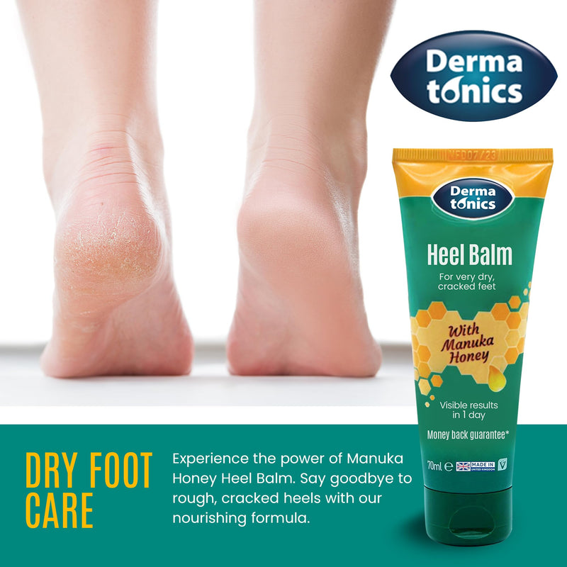 Dermatonics Foot Cream for Dry Cracked Heels - 25% Urea with Manuka Honey, Intensive Moisturizing Heel Treatment, Callus Remover, Exfoliating Care for Rough Feet Elbows Hands - Skin Repair, 2.37 oz 2.37 Fl Oz (Pack of 1)