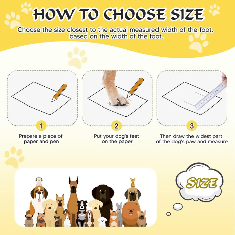 Dog Shoes, FISHOAKY Dog Shoes for Large Dogs, 360°Anti Slip Medium Dog Boots & Paw Protectors Winter Snowy and Summer Hot Pavement, Waterproof 4Pcs Dog Booties with Reflective Strips (Size 8) Black Size 8: 3.0''x3.3"(W*L) - BeesActive Australia