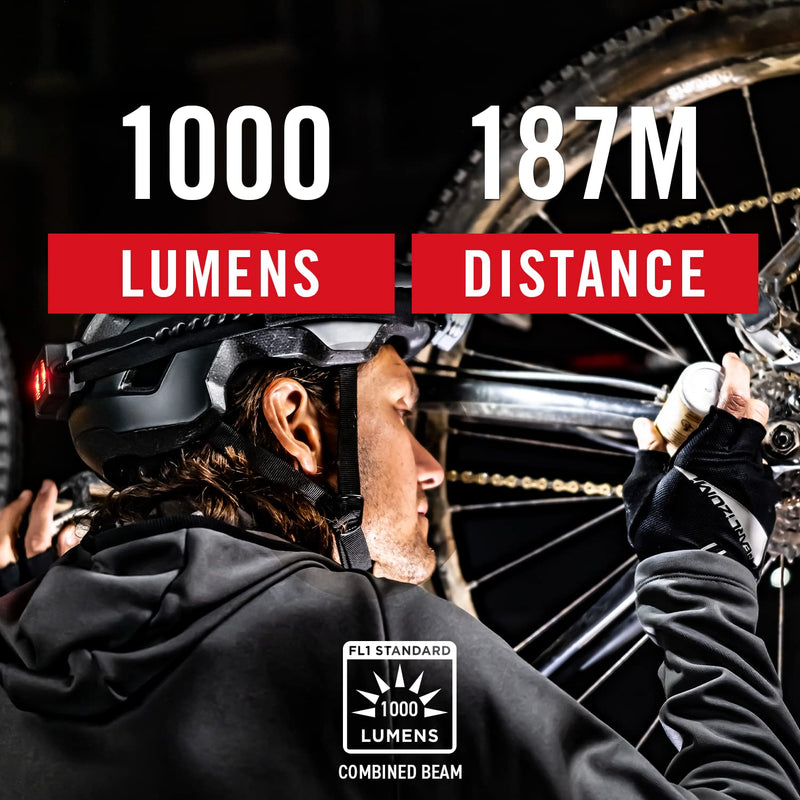 Coast RL20R 1000 Lumen Tri-Color LED Rerchargeable Headlamp with Flood and Spot Beams, Variable Light Control, Fixed Focus, Ultra-Strap, Red/Green Modes - BeesActive Australia