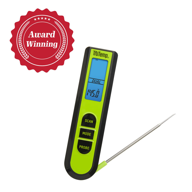 Taylor TruTemp Dual Instant Read Infrared Meat and Food Thermometer, Digital for Cooking, IPX5 Splash Proof Design, Plus Meat Probe for BBQ, Kitchen, Smoker, and Grilling, Green - BeesActive Australia