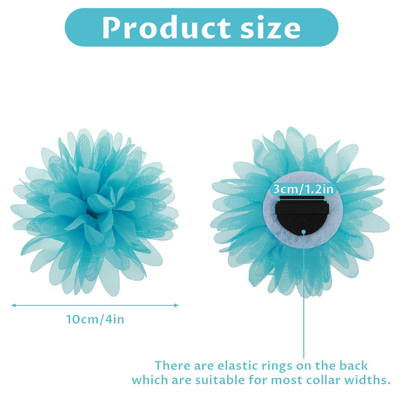 8 Pcs Dog Collar Flowers Pet Collar Flowers Dog Collar Charms Dog Bows Girl Dog Accessories Dog Bows with Rubber Bands - BeesActive Australia
