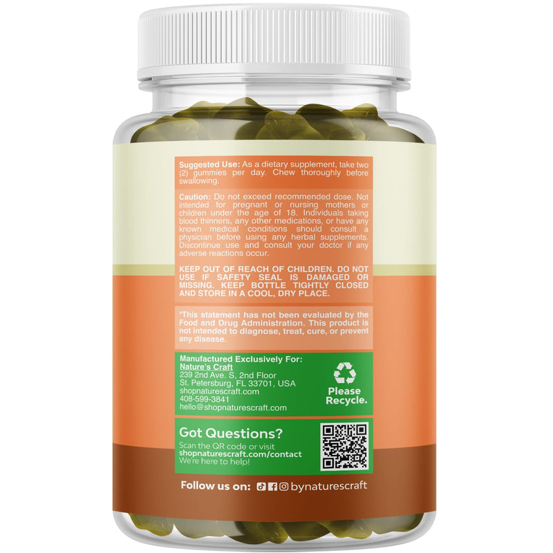 Natures Craft Thyroid Support Gummies - Thyroid Support Gummies for Comprehensive Support for Men and Women with Iodine Selenium and Other Potent Vitamins - Gelatin-Free Non-GMO - 90 Count