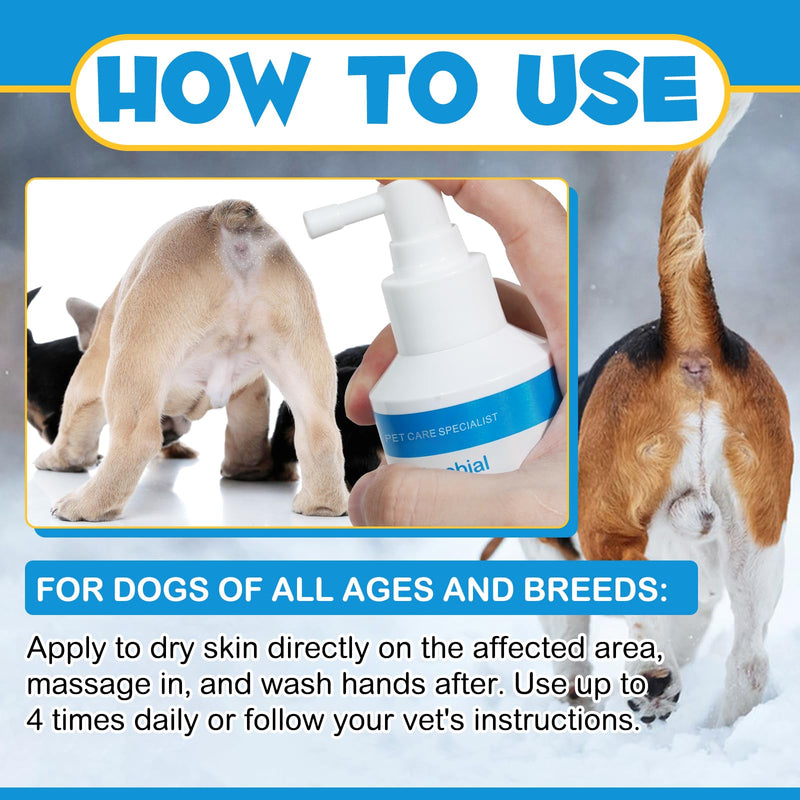 Dog Tail Area Comfort Spray - 240ml Soothing Skin Solution for Discomfort & Odor Control, Fast-Acting Formula Reduces Scooting, Safe for Pets - Daily Hygiene Care for Dogs & Cats