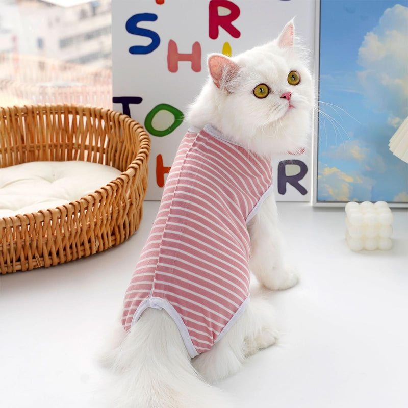 DiiWmme Cat Recovery Suit Post Surgery Cat Recovery Onesie Medical Vest Cone E-Collar Alternative Cat Pajama Suit Anti Leak Surgical Suit for Small S rose - BeesActive Australia