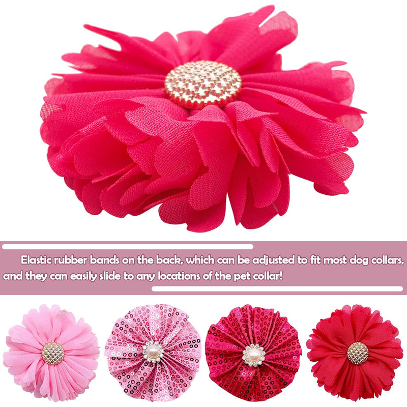 PET SHOW 4pcs Dog Flowers Collar Charms Slides Attachment Accessories For Small Medium Large Dogs Cat Puppy Bows Grooming Supplies… G 2.5"/2.8" - BeesActive Australia