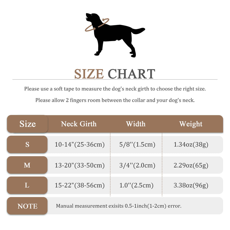 Soft Leather Dog Collar for Small Medium Large Dogs, Heavy Duty Dog Collar Leather with Quick Release Metal Buckle, Durable & Adjustable for Medium Dogs Walking (Brown, M) M:Neck 13-20’’, Width 3/4’’ Brown - BeesActive Australia