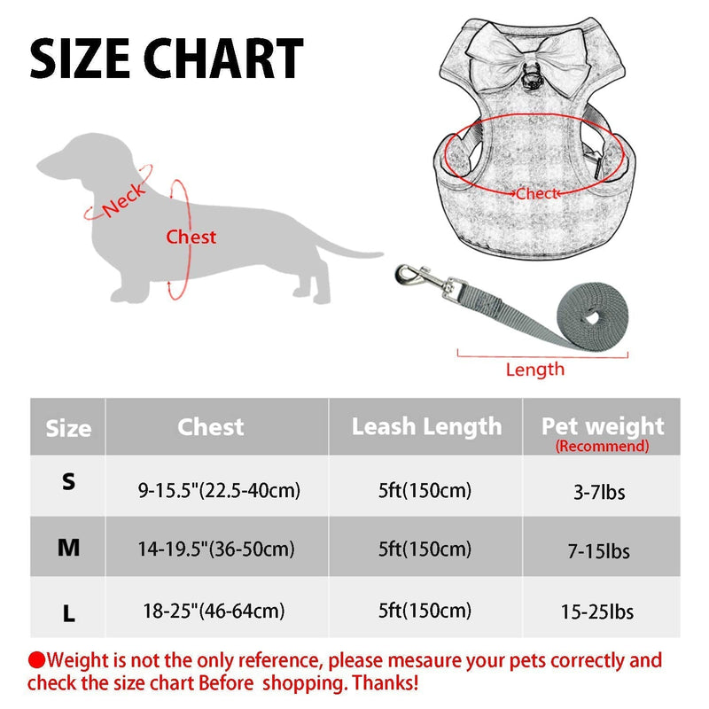 Rypet Small Dog Harness and Leash Set - No Pull Pet Harness with Soft Mesh Nylon Vest for Small Dogs and Cats Gray M Medium (7-15 lbs) - BeesActive Australia