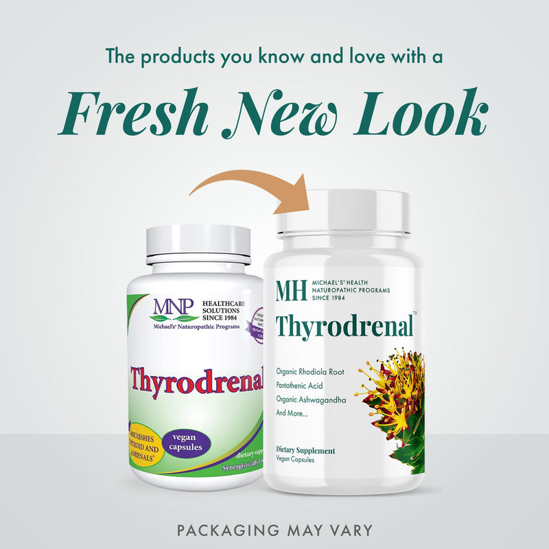 Michael's Health Naturopathic Programs Thyrodrenal - 60 Vegan Capsules - Supports Thyroid & Adrenal Health - With Vitamin C - 30 Servings