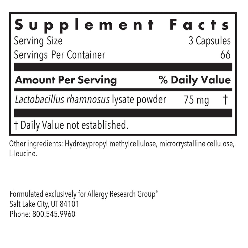 Allergy Research Group ARG ImmunoBiotic Pro Postbiotic Immune, 200 Capsules | Postbiotic Immune Regulator with Lactobacillus Rhamnosus Lysate for Immune System and Gut Barrier Function