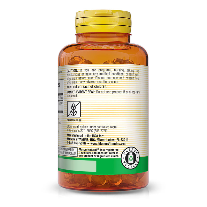MASON NATURAL Vitamin D3 10 mcg (400 IU) - Supports Overall Health, Strengthens Bones and Muscles, 100 Softgels 100 Count (Pack of 1) 400 IU