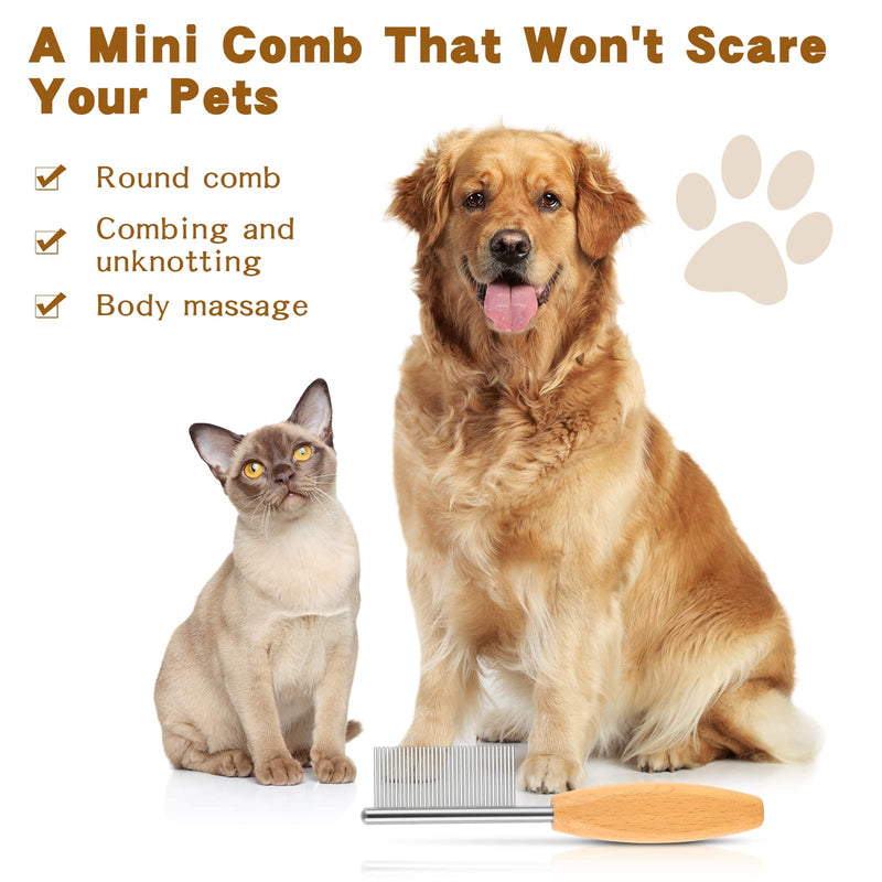 DLUGOPIS 4 In Pet Face and Finishing Comb for Dogs Small Faces Metal Pocket Comb Perfect For Matted Fur Knots Tangles - BeesActive Australia