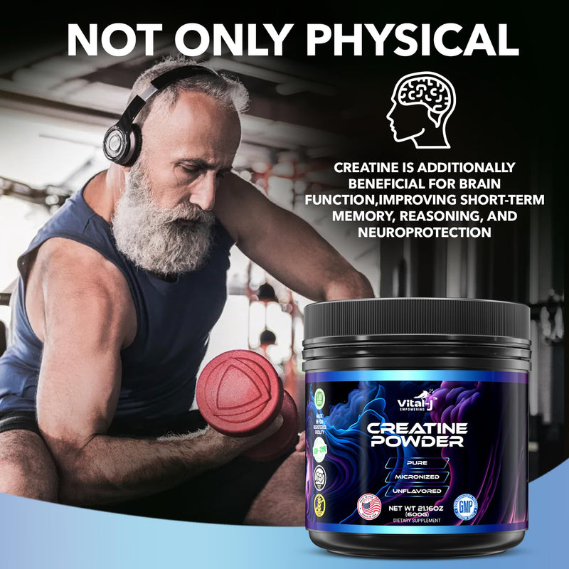 120 Servings Pure Micronized Creatine Monohydrate Powder, Amino Acid Powder - Support Muscles, Cellular Energy and Cognitive Function - Gluten-Free, Unisex, Keto 21.2 Oz