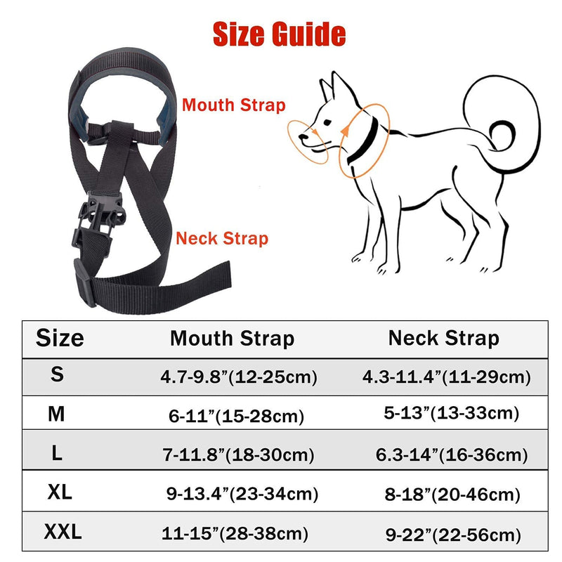 ILEPARK fabric muzzle to stop dogs from biting, barking and chewing, adjustable neck, breathable (M, black) M black - BeesActive Australia