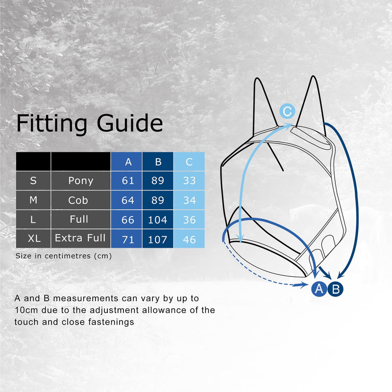 Harrison Howard CareMaster Pro Luminous Horse Fly Mask Large Eye Space Standard with Ears UV Protection for Horse Royal Blue Full Size Full (Large) - BeesActive Australia