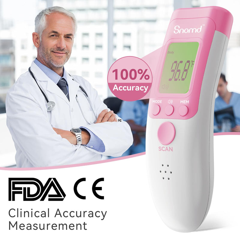 Digital Non-Contact Infrared Forehead Thermometer for Adults, Kids, and Baby, 3-in-1 Medical Grade Thermometer with Fever Indicator, Instant Reading, Backlit LCD Display JXB-183