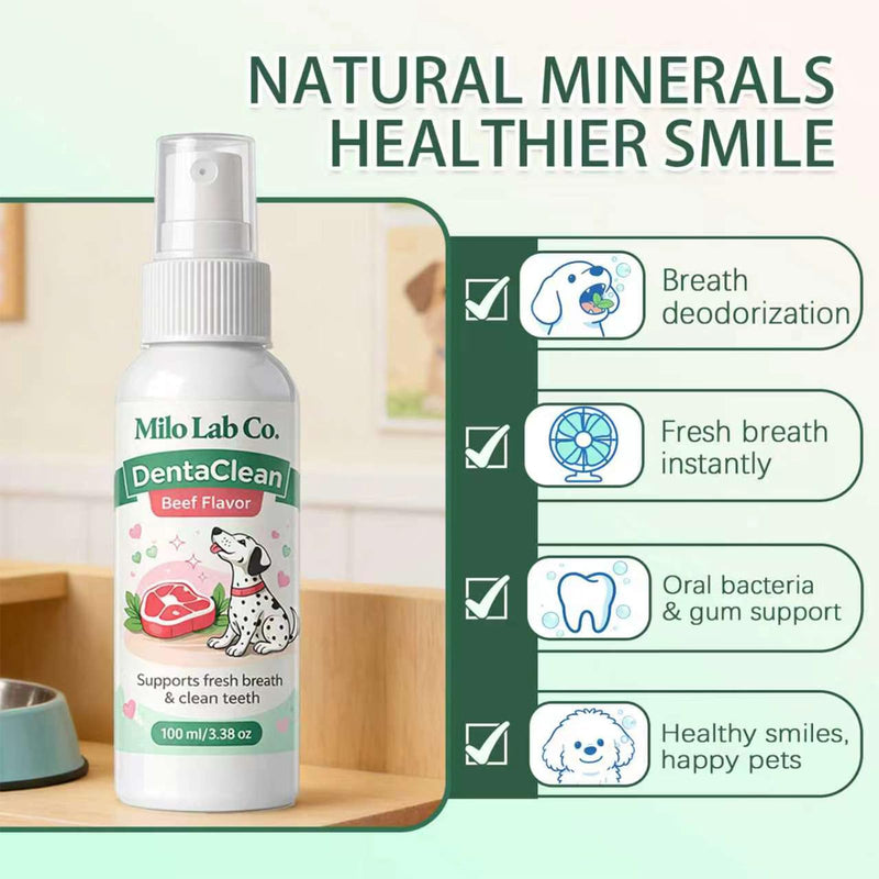Advanced Dental Spray,Dentaclean Oral Care Pet Dental Spray, Tartar and Plaque Remover, Breath Freshener, Supports Healthy Gums and Clean Teeth, Safe and Ingestible Formula, 100 mL / 3.38 oz