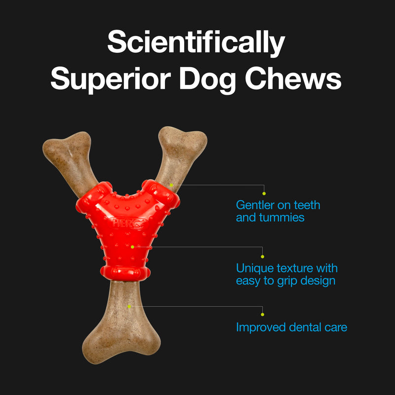 Hero Bonetics Noisy Joint Wishbone - Promotes Healthy Teeth, Gums and Mind - Wood Scented - for Large Dogs - PawsPlanet Australia