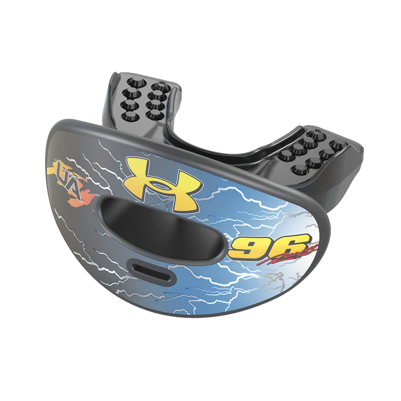 Under Armour Air Lip Guard for Football, Full Mouth Protection, Compatible with Braces, Instant Fit Adult Street Speed Lightning