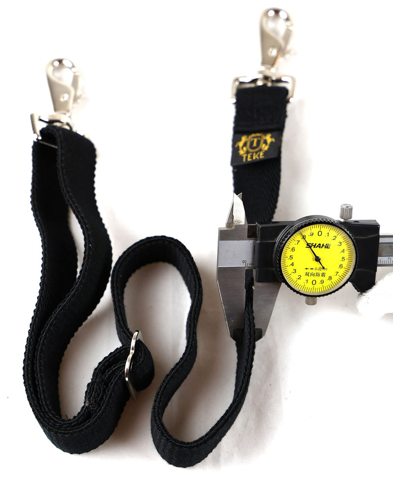 Cotton Elastic Leg Straps for Horse Blankets & Sheets Replacement, Adjustable, Removable, Easy on/off with Double Swivel Snaps (Pairs) Regular Black - BeesActive Australia