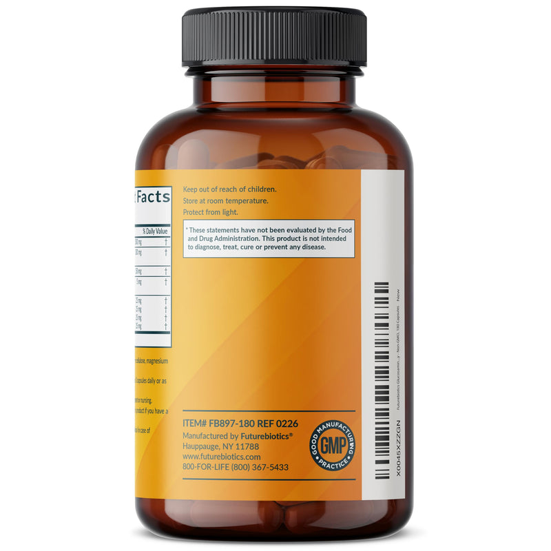 Futurebiotics Glucosamine Chondroitin Turmeric & MSM Advanced Joint Formula, Supports Healthy Joints & Mobility - Non-GMO, 180 Capsules 180 Count (Pack of 1)