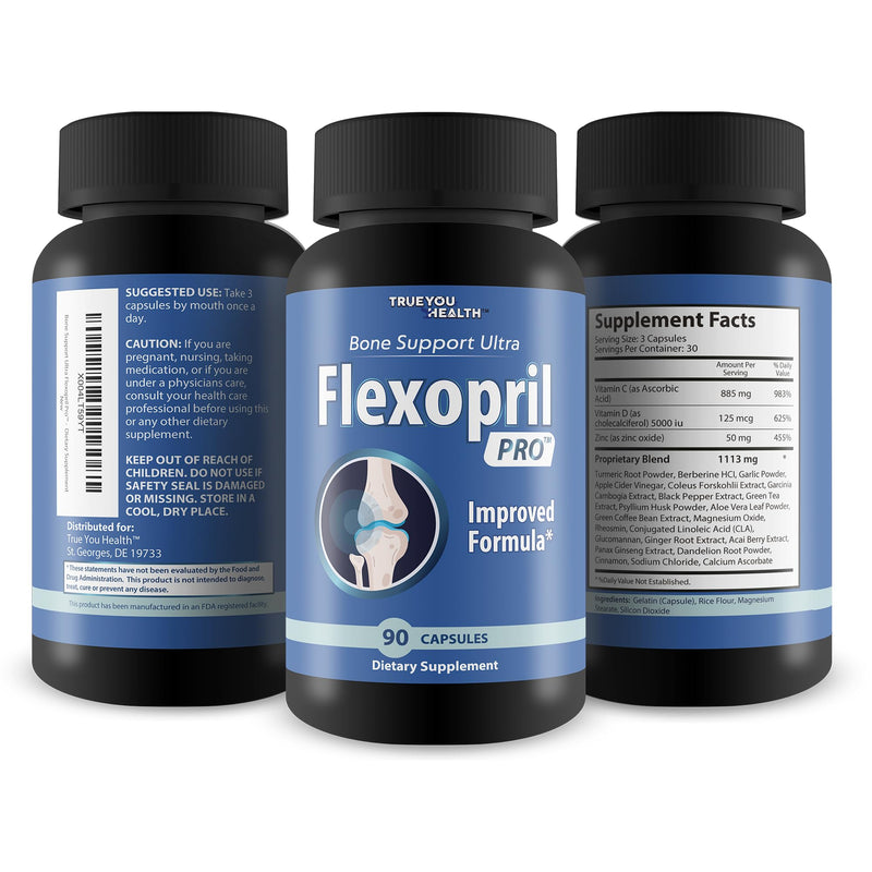 Bone Support Ultra Flexopril Pro - Improved Formula - Our Best Bone Health Supplement - Advanced Bone Support Supplement with Calcium and Vitamin D Bone Health Support