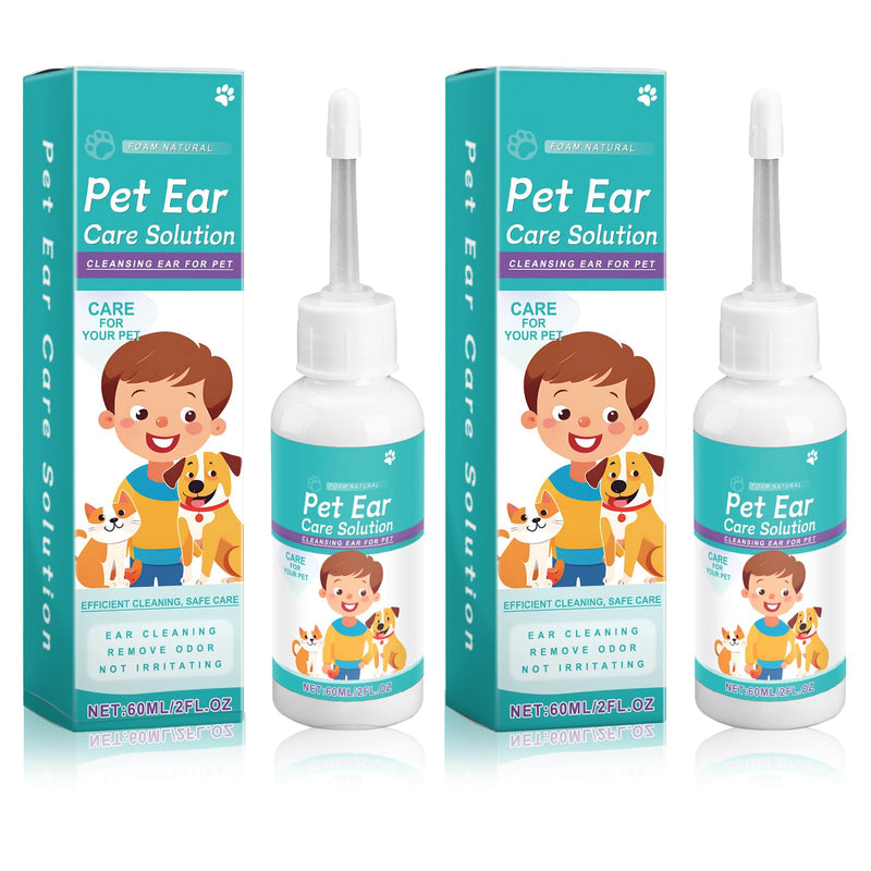 MADGININE 2Pcs 120ml Dog Ear Drops Dog Ear Infection Treatment Dog Ear Drops for Infection Ear Mite Treatment for Dogs Cats for Relieving Itching & Built-Up Wax Alcohol-Free for Puppy Cats And Dogs