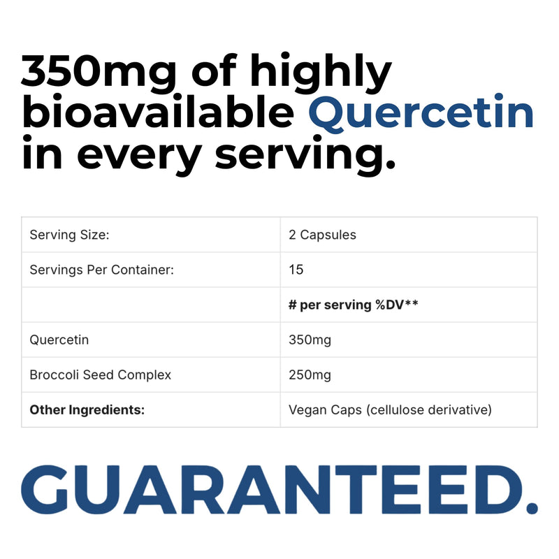 Mara Labs QuercElite Bioavailable Quercetin | 350 mg Quercetin and 250 mg Broccoli Seed Complex | 30 Vegan Capsules