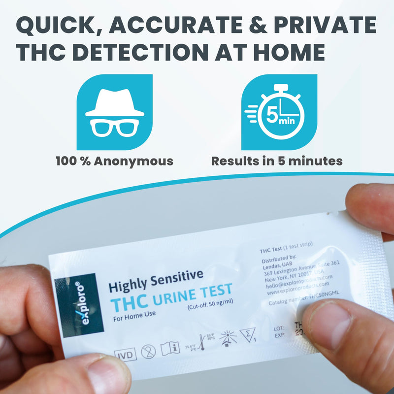 Exploro Weed Drug Test (50 Pack) – THC Tests for Home – Marijuana Detox THC Drug Test 50 Count (Pack of 1) - BeesActive Australia